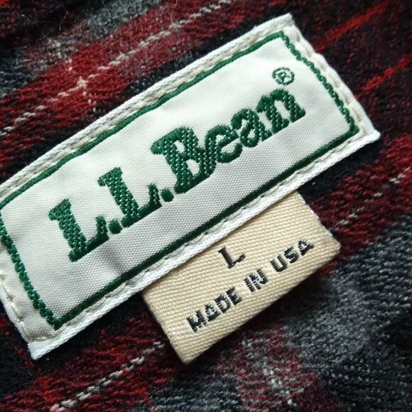 Vintage 90s L.L. Bean Wool Flannel Button Down Shirt - Picture 6 of 9